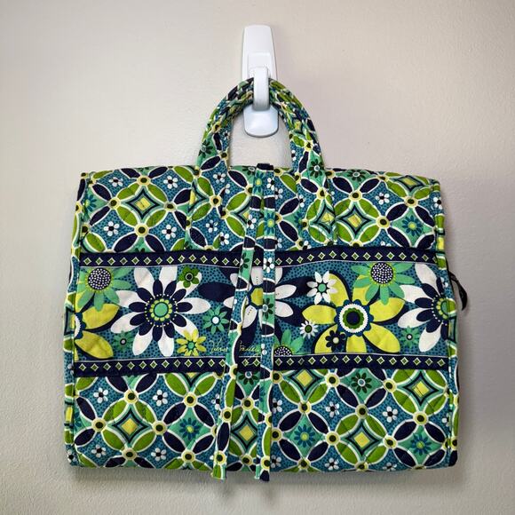 Vera Bradley Daisy Daisy Green Travel Hanging Organizer Toiletry Makeup Bag - Picture 1 of 9
